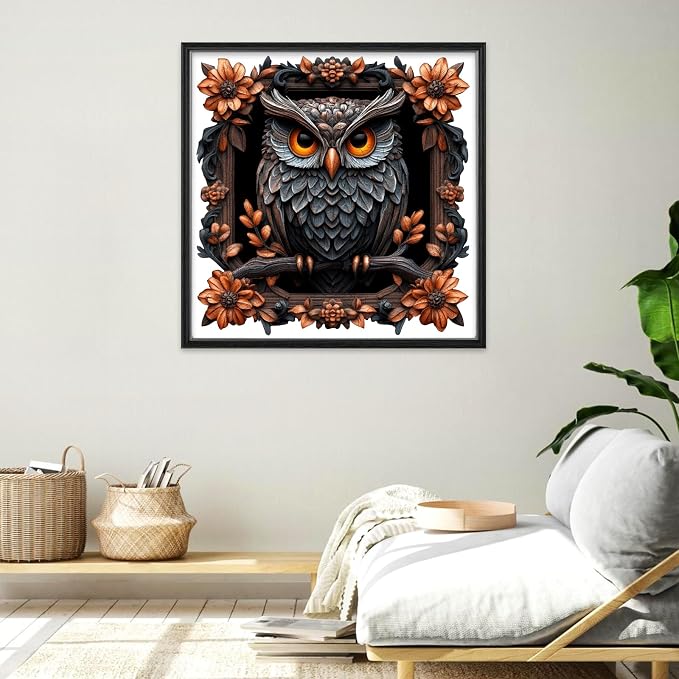 Ixfyloop Owl Puzzles for Adults, Fall Wooden Jigsaw Puzzles 209pcs with Storage Box, Irregular Unique Shaped Animal Adult Puzzles, Puzzle Gift for Family Brain Game, 11.2x10.9 inch