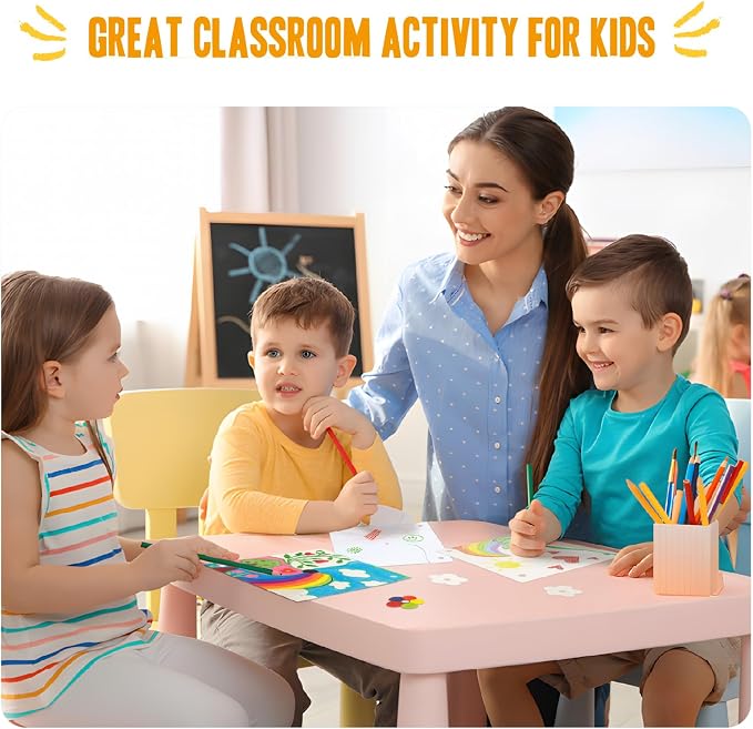 KwestSync 48 Pack DIY Pinwheels for Kids - Bulk Spring Summer Crafts for Kids 3-5, 4-6, 4-8, Color Your Own Paper Windmill - Great Activity for July 4th Patriotic Classroom Birthday