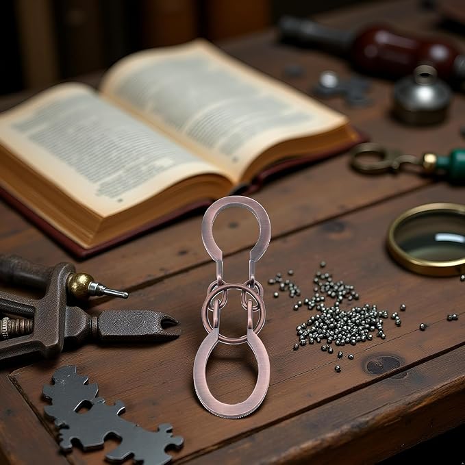 2Pcs Red Copper Lock Puzzle Metal Ring Solution Intellectual Deduction Unlock Puzzle Brain Tease Unlock Horseshoe Buckle Gift, Assembly and Disentanglement Puzzles,Horse Shoe Puzzles,Brain Teasers