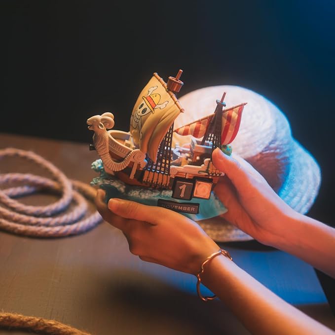 One Piece Going Merry Ship Figure – Anime Collectible Desk Calendar – One Piece Decor & Gifts for Anime Fans – Official Merchandise