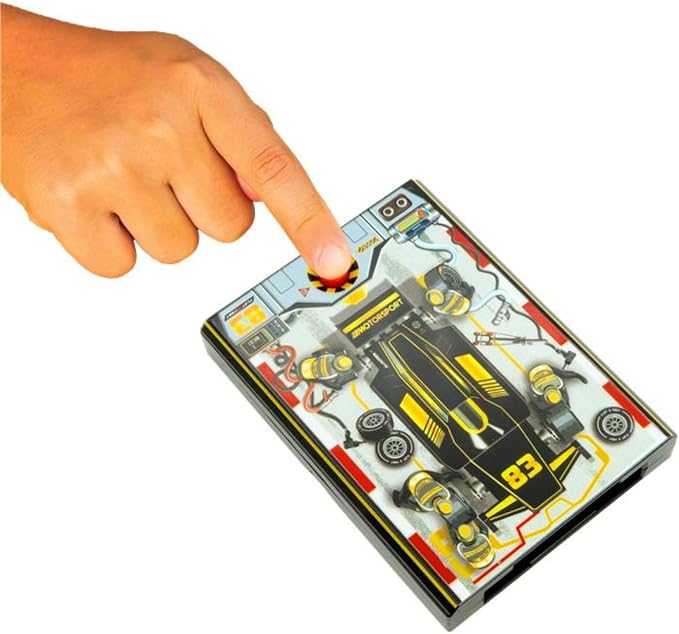 FLAT 2 FAST Original Speed Card Racer – Flat Car Racer and Pocket Size Racecar Launcher with Real Rubber Tires for High-Speed Racing – Transforming Toy Car for Boys – Load, Launch, Race! – Onyx Black