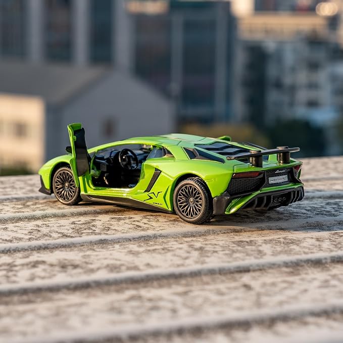 TGRCM-CZ 1/36 Scale Lamborghini Aventador LP700-4 Casting Car Model, Zinc Alloy Toy Car for Kids, Pull Back Vehicles Toy Car for Toddlers Kids Boys Girls Gift (Green)