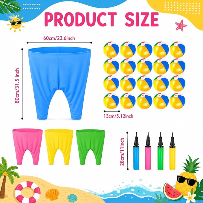 Granny Pants Yard Game,Giant Pants Outdoor Game,Oversized Pants Tossing Game with 24 Bouncy Balls and 4 Pumps Backyard & Outdoor Group Games for Family & Friends Gatherings