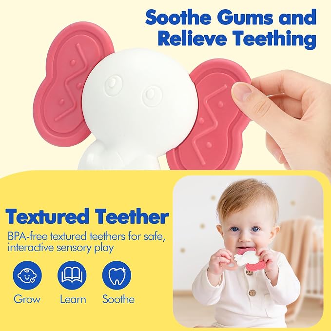 URMYWO 10 Pcs High Contrast Black and White Baby Toys for Newborn, Tummy Time Mirror, Rattle, Teether, Visual Stimulation Learning Cards, Sensory Toys for 0-6 Months, Baby Boy Girl Gift