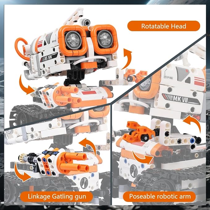 STEM Robotics Kit for Kids Ages 6+, 5-in-1 Remote/APP Control Coding Robot, Educational Engineering Building Toys with Programming, Science Projects Great Gift for Boys & Teens