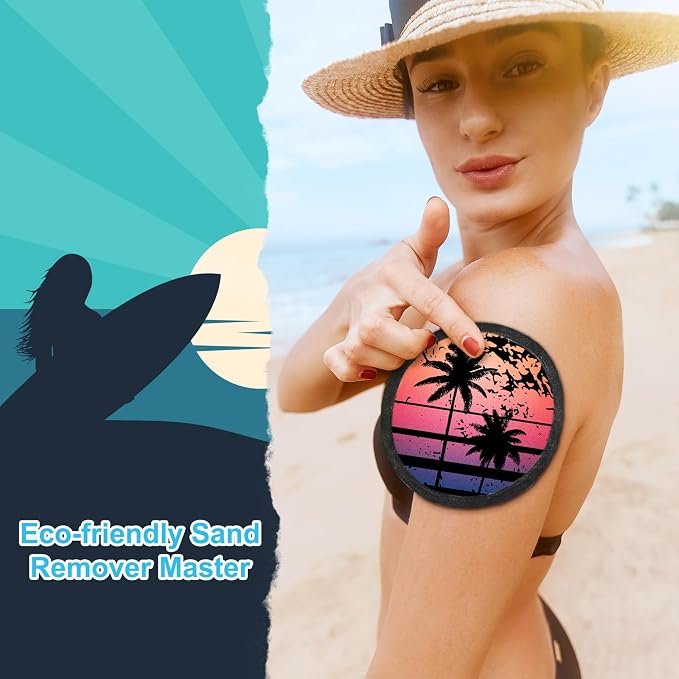 Natural Sand Remover Pouch for Beach | Aloe & Oat Powder, Talc-Free & Hypoallergenic | Waterless Cleaner for Feet, Swimsuits, Pets | Eco Travel Gift