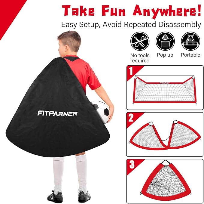 Soccer Goal,Backyard Soccer Goals for Kids 2 Pack,4x3/6x4 FT Portable Toddler Soccer Nets with Target,Ball & Cones,Soccer Training Equipment for Kids Youth Outdoor Games,Sports,Play