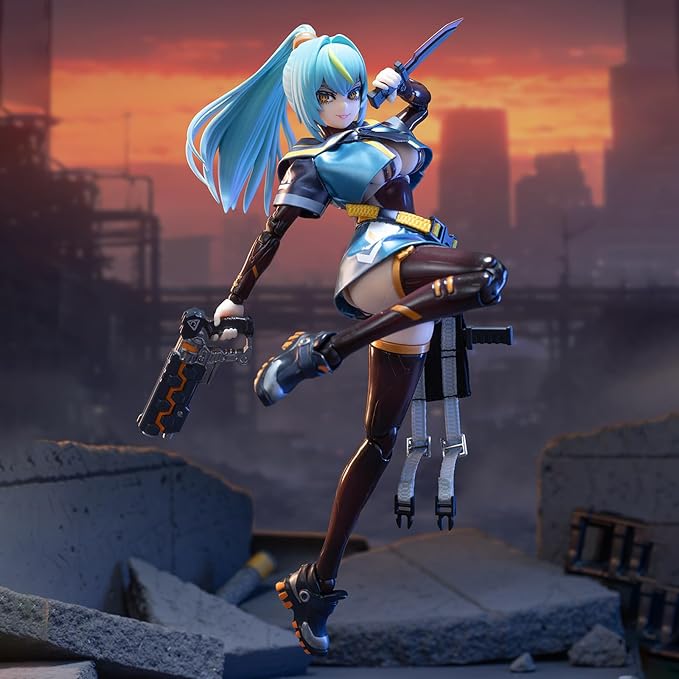 Pipigirl 1/12 Scale Plastic Model Action Figures Kits, Armed Battle Angels Misty Rain, 6 in Anime Collectible Action Figures