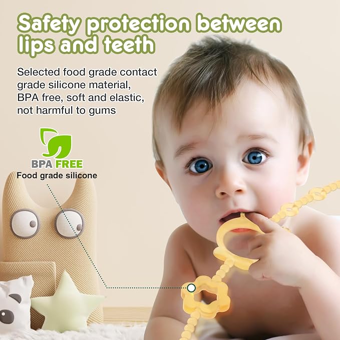 Silicone Pacifier Clip,High Chair,Stroller Accessories,Cribs,Rocking Chair