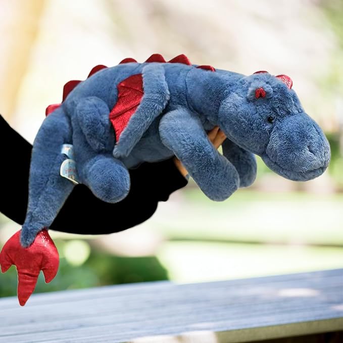 Pterosaur Stuffed Animal with Wings - Cute Soft Dinosaurs Plush Toys Little Flying Dragon Plushies Pillow Doll Christmas Birthday Gifts for Kids Boys Girls (Blue,35.43inch/90cm)