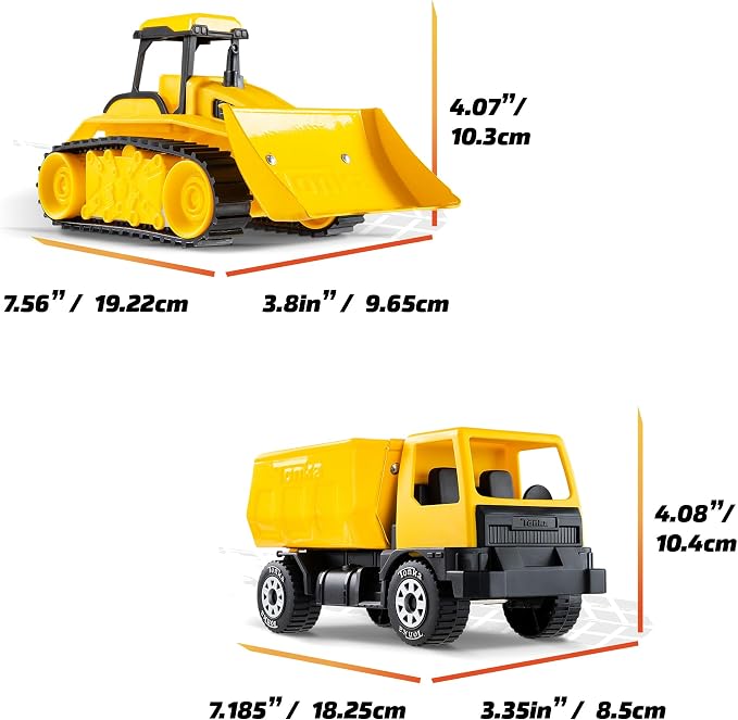 Tonka - Steel Classics Giga Series - Dump Truck & Bulldozer, 2-Pack