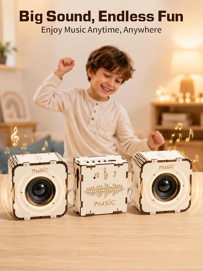 STEM Toys for Ages 8-14, DIY Bluetooth Speaker Kit for Kids 8-12 Science Kits for Kids Age 8-12, Build Your Own Speaker Educational Electronics Experiment Kit, Gifts for Boys Girls Teens