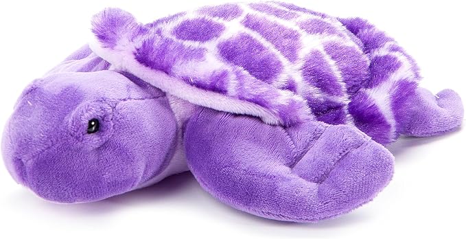 The Petting Zoo Purple Sea Turtle Stuffed Animal Plushie, Gifts for Kids, Scoopz Sealife Animals, Purple Tortoise Plush Toy 8 Inches