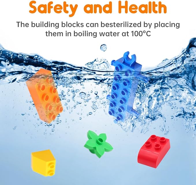 83 Pcs Jumbo Building Blocks for Toddlers (81 Blocks + 2 Baseplates) | Compatible Big Construction Bricks in Diverse Vibrant Colors | Kids Ages 3+ STEM Toy