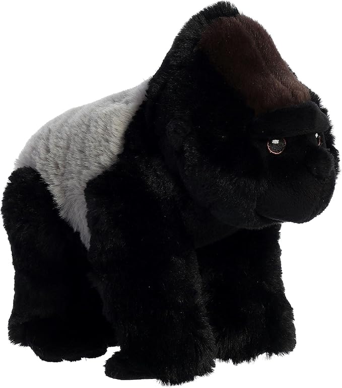 Aurora® Responsibly Made Eco Nation™ Silverback Gorilla Stuffed Animal - Ideal for Playtime Adventures - Perfect for Birthdays or Just Because - Black 9.5 Inches