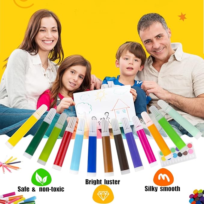 KINSPORY 150PC Art Set with Sketch Book, Coloring Art Kit Drawing Art Supplies Case, Markers Crayon Colour Pencils for Budding Artists Kids Teens Boys (Brown)