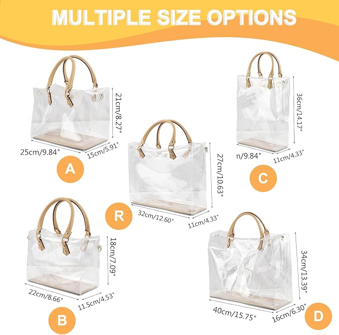 tusoo Clear TPU DIY Tote Bag Handbag Making Kit Handmade Gift Bags for Women, Handbag Tool Set Birthday Holiday Bag Making Kit (Clear-D)