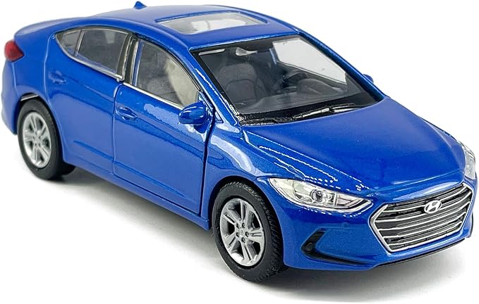 1:36 Scale Elantra Toy Car Model Metal Diecast Toy Vehicle, Doors Open Pull Back, Toys for Boys 3 4 5 6 7 Year Old Toddler Kids Gifts, Men Collection, Home Office Décor Cake Topper, Blue
