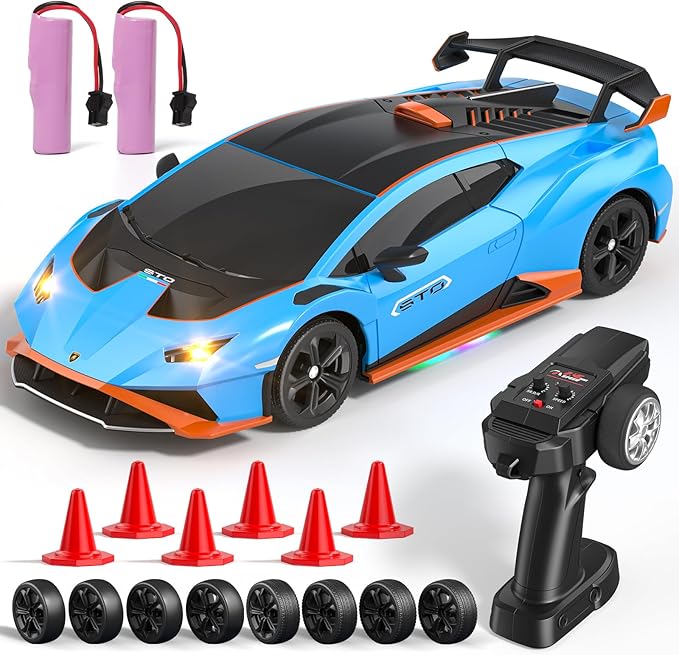 Lamborghini Remote Control Car, 1:24 Scale Officially Licensed Lambo Toy Car, 25KM/H High Speed Fast RC Drift Car with LED Light 2.4GHz Model Cars for Boys Girls Kids Adults Birthday Ideas Gift
