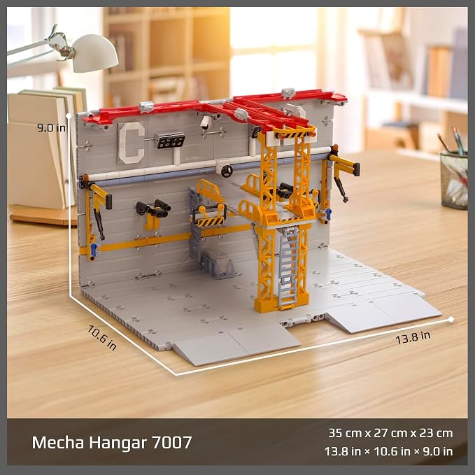 MyBuild Mecha Hangar 7007 – Robot Building Kit, Modular Mecha Base & Multi-Level Display System, Maintenance Bay for Mech Builds, Compatible with 7006 & 7008, Ages 16+