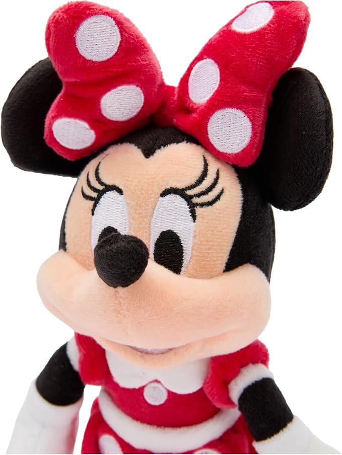Disney Store Official Mini Bean Bag Plushies – Minnie Mouse – Red Dress - Cute Stuffed Animal with Detailed Sculpting, Embroidered Features, & Bean Bag Bottom - Plush Toys for Kids