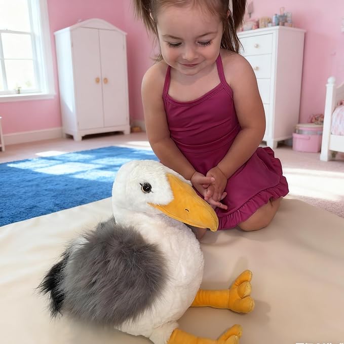 MaoGoLan 4Pcs Seagull Stuffed Animal with Babies Inside,17.7" Mama Seagull Plush with Three Adorable Baby Plushies for Small Hand,Beach Plush Lover Gift for Kids,Boys,Girls
