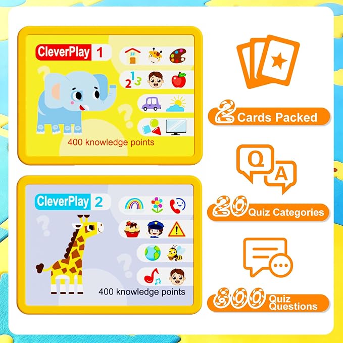Learning Toys for Kids Ages 3-5, Educational Quiz Game with 800 Q&A Questions, Montessori Brain Training Activity, Autism Sensory Speech Therapy Gift for Preschool Boys Girls