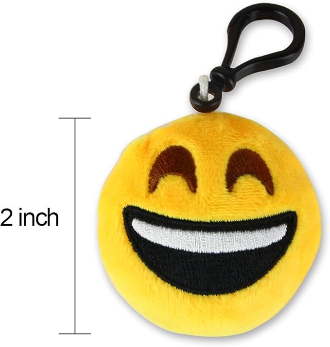 Dreampark Emoticon Keychain Mini Cute Plush Pillows, Party Favors for Kids Valentine's Day Gifts / Birthday Party Supplies, Easter Basket Stuffers Egg Fillers Carnival Prizes Toys for Kids (64 Pack)