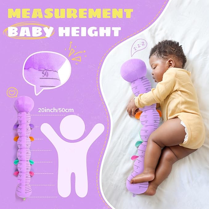 AWOTOY Baby Toys 6-12 Months Music Caterpillar,Stuffed Animals Infant Toys 0-3-6 Months,Baby Sensory Toys Tummy Time with Crinkle Rattle Teething Toys for Boys Girls Gifts Birthday|Lavender Purple