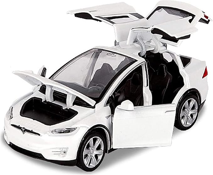 gidoyi Toy Car Model X, Pull Back Car Toys Alloy Vehicles with Lights and Sound 1:32 Scale Model Car (White)