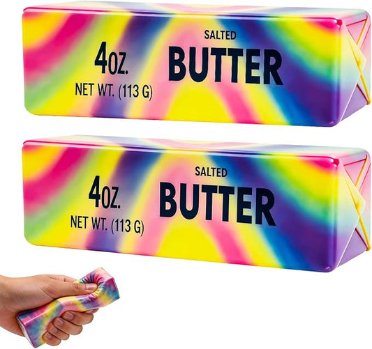 Butter Squeeze Toy, Slow Rising Squishy，Sensory Stress Relief Squishies Soft & Stretchy Fidget Toys for Anxiety Relief Party Favors (Rainbow A)