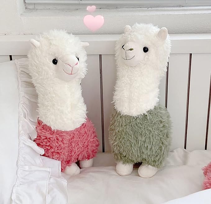 YUKOUQIAN Llama Stuffed Animal Cute Llama Plush Alpaca Toy 9.8 inch for Girls Boys 2 Pieces(Alpaca)