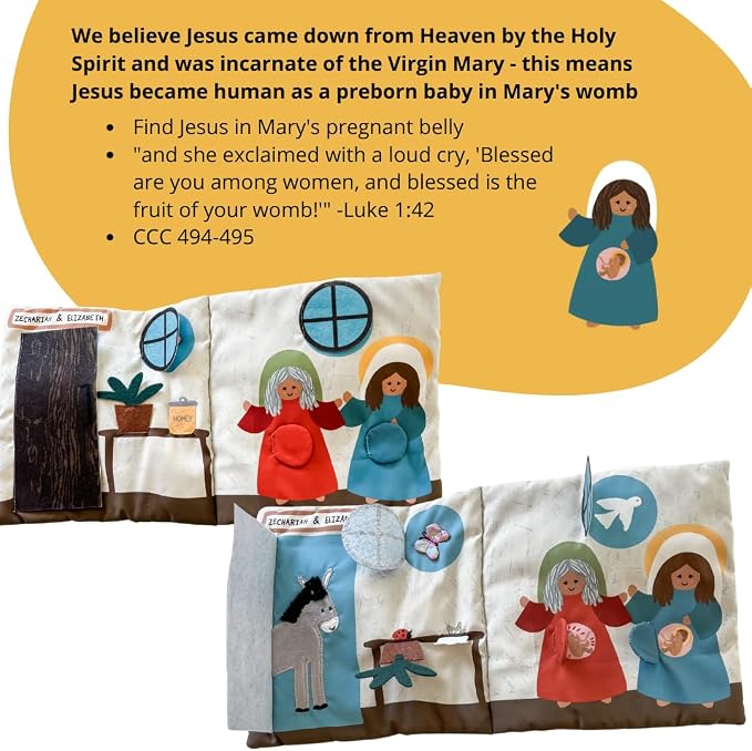 "Where is Jesus" Interactive Quiet Book for Young Believers - Discover Catholic Teachings with Engaging Exploration - Fun and Educational Tool for Early Faith Formation - Perfect Baptism Gift for Kids