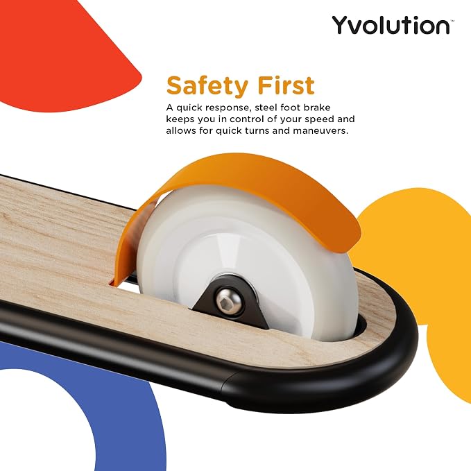 Yvolution Y Glider Classic 3-Wheel Kick Scooter for Kids – Lean-to-Steer, Adjustable Handlebar, Foldable Design – Ages 3-8, Max Weight 110lbs