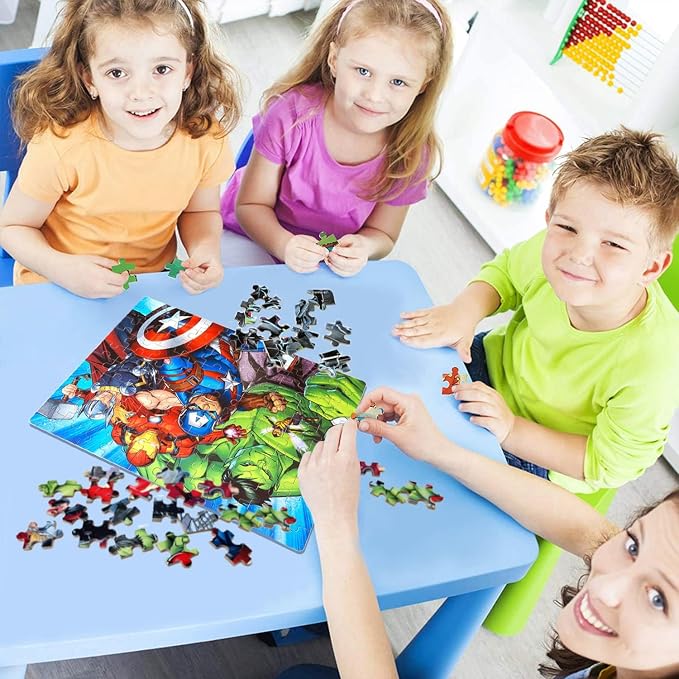 LELEMON Puzzles for Kids Ages 4-6,100 Piece Puzzles for Kids Ages 4-8 in a Metal Box, Childrens Educational Jigsaw Puzzles 100 Piece Puzzle Games Puzzle Toys for Girls and Boys