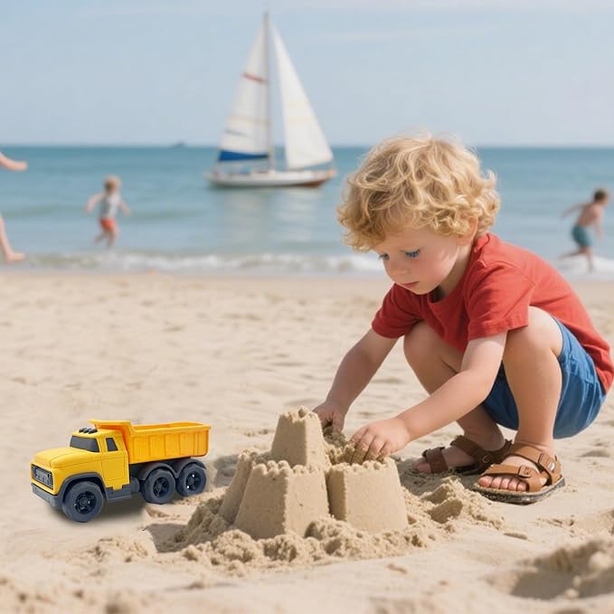Aigitoy Toddler Car Toys for 1-3 Year Old, Yellow Dump Truck, BPA Free, Phthalates Free, PVC, Recycled Plastic, Construction Truck, Kids Outdoor Toys, Christmas Birthday Gifts for Boys Girls