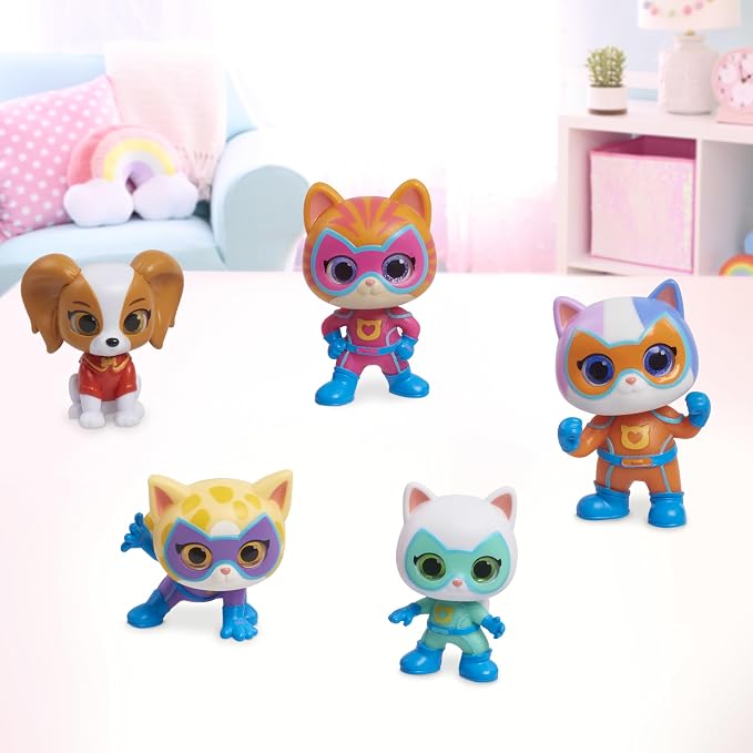 Disney Junior SuperKitties Hero Squad 5-Piece Figure Set, Kids Toys for Ages 3 Up by Just Play