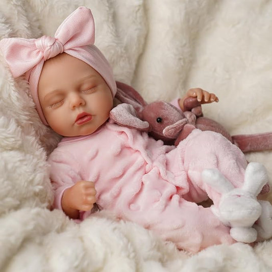 BABESIDE 12 Inch Lifelike Reborn Baby Dolls Vinyl Full Body, Soft Realistic Baby Doll Sweet Sleeping Preemie Real Life Baby Dolls Easy to Hold with Accessories Gift Set for Kids Age 3+