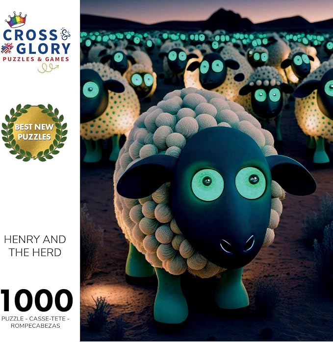 Cross & Glory - Henry and The Herd - 1000 Piece Jigsaw Puzzle for Adults & Kids 12+ | Perfect for Animal and Puzzle Lovers | Vibrant Quality Pieces | Challenging and Relaxing | Great Gift Idea