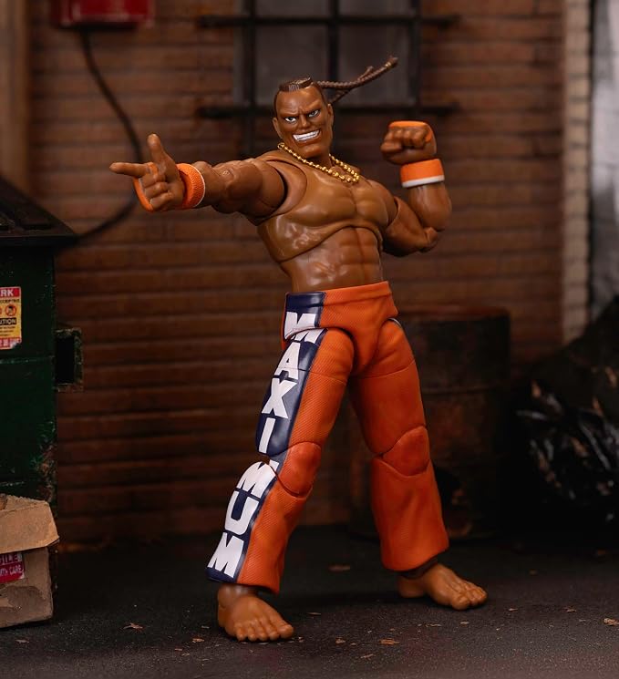 Jada Toys – Street Fighter II Dee Jay Action Figure Wave 3 – 1:12 Scale, 6" Tall, Interchangeable Heads, Hands & Accessories