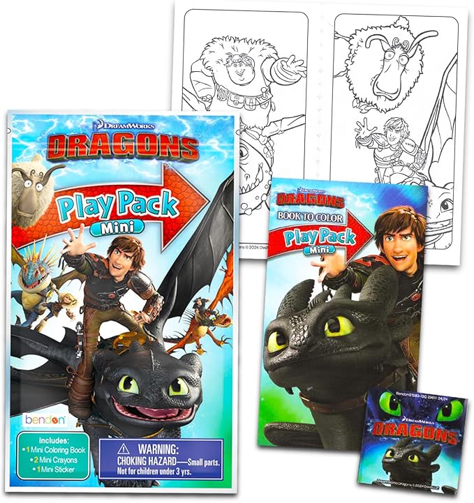DreamWorks How to Train Your Dragon Coloring and Activity Book for Kids - Bundle with Coloring Pages and Matching Game Plus Play Pack, More | How to Train Your Dragon Activity Set for Girls