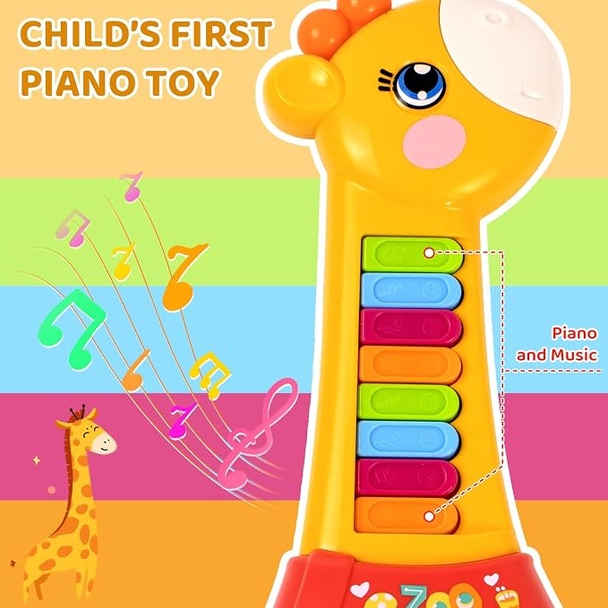 Toys for 1 2 Year Old Boy and Girl Birthday Gift: Baby Musical Guitar Piano | Marstone Educational Toddler Toys for Babies Ages 12 to 18 Months with Animal Sounds & Lights, First Holiday Present