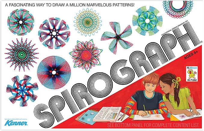 Spirograph Retro Deluxe Set – Arts and Crafts, Kids Toys, Art Supplies, Craft Supplies, Drawing Kit, Spiral Art, Reproduction of Classic Gear Design Kit, Pens, Design Sheet Included, Ages 8+
