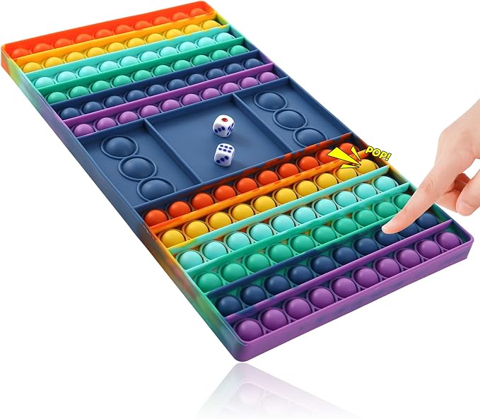Pop Games Sensory Fidget Toy, Pop Board Math Games for Kids Family Games Multiplication Game, Stress Relief Toys Girls Boys with Autism ADHD Birthday Gifts for Grandkids (2pcs)