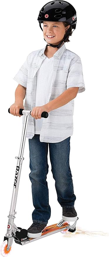 Razor Spark Ultra Kick Scooter for Kids Ages 8+ - Spark Bar, Ultra Bright LED Wheels, Rear-Fender Brake, Adjustable Handlebars, for Riders up to 143 lbs