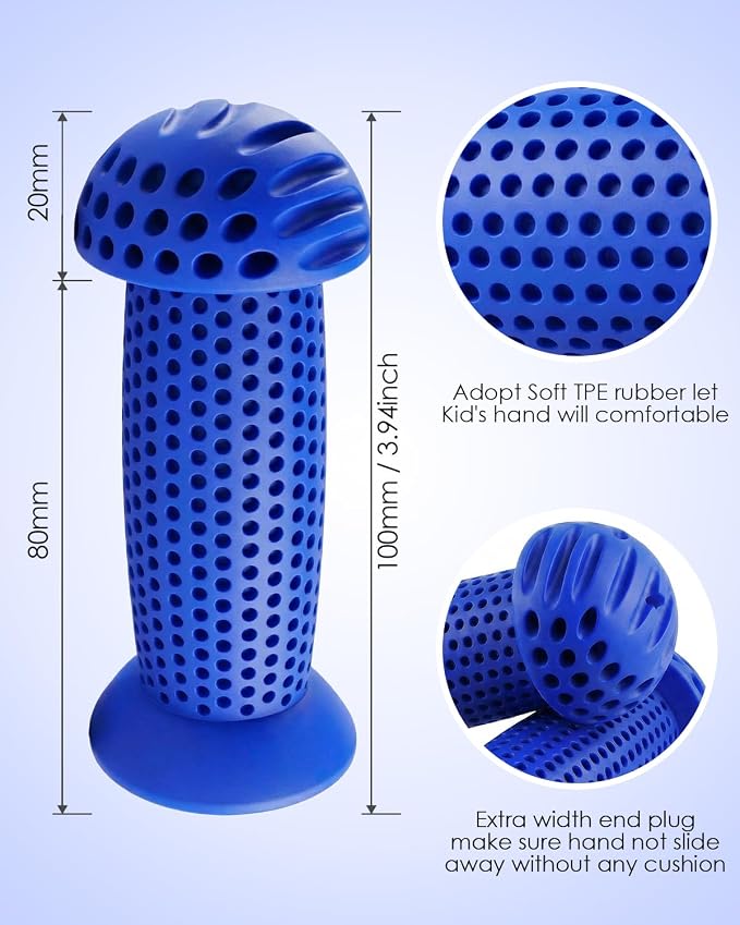 100mm Kids Bike Grips - Bicycle Handlebar Grips with Mushroom Pattern for Kick Scooters, Balance Bikes, and Bikes