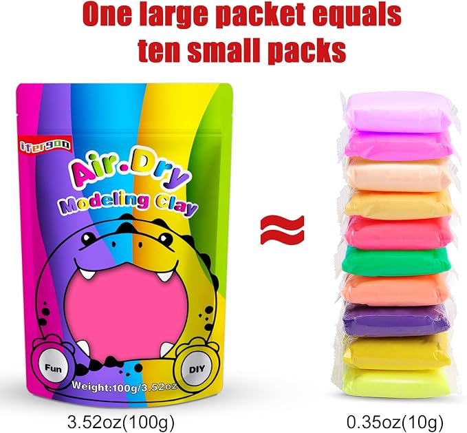 ifergoo Pink Air Dry Clay, DIY Creative Modeling Clay for Kids, Super Light Magic Foam Clay for Kids Age 3-12, Soft, No-Sticky & Non-Toxic, Molding Clay for School Art & Craft Project(Pink 100g/3.5oz)