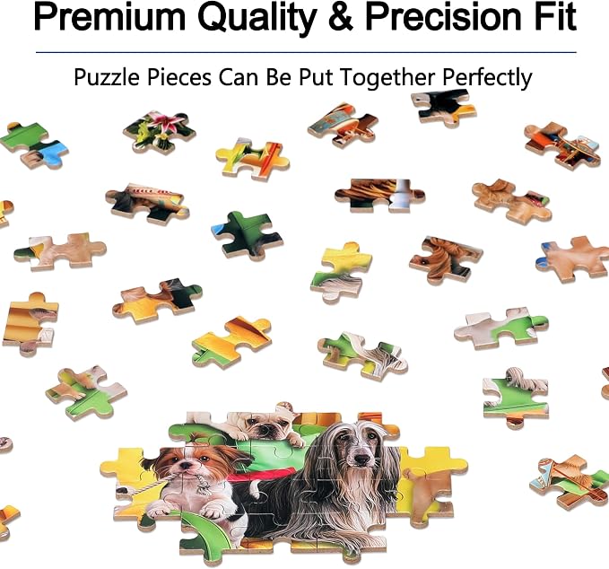 LELEMON Puzzles for Kids Ages 4-6,Playful Dog 100 Piece Puzzles for Kids Ages 6-8 in a Metal Box,Educational Jigsaw Puzzles,Childrens 100 Piece Puzzle Games Puzzle Toys for Girls and Boys