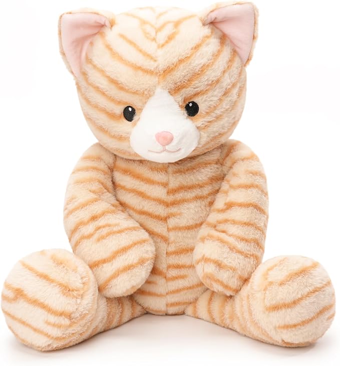 WEIGEDU Dressable Stuffed Animal Fits 3-6M Toddler Clothes, 24.8" Large Plush Toy with Long Limbs for Pretend Play, Soft Huggable Companion - Cat