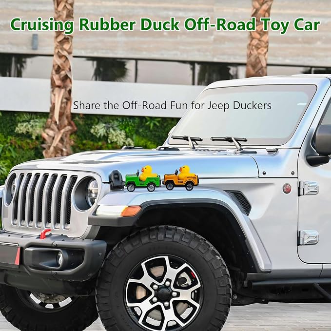 12 Pack Movable Rubber Ducks for Jeep Ducking, Pull Back Duck for Jeep Ducking, 2.9 Inch Suitable Size, Unique Rubber Ducks for Drivers